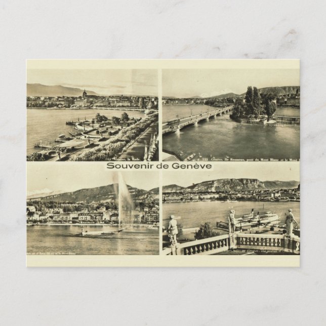 Cartão Postal Suiça Vintage Genebra 1912 (Frente)