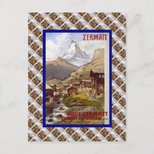 Cartão Postal Suiça Vintage, Zermatt