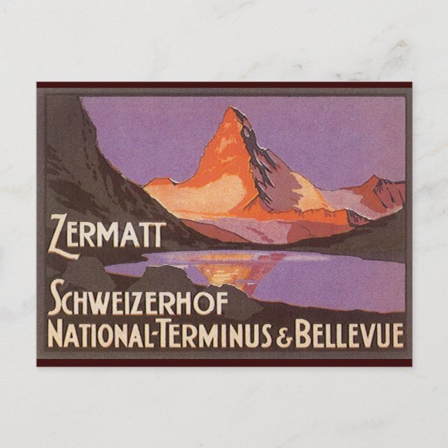 Cartão Postal Suiça Zermatt (Frente)