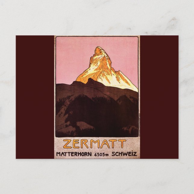 Cartão Postal Suiça Zermatt (Frente)