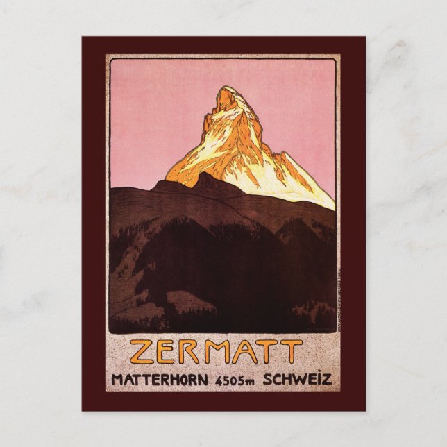 Cartão Postal Suiça Zermatt (Frente)