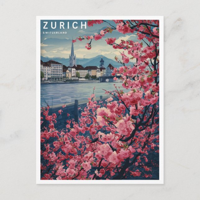 Cartão Postal Suiça Zurich (Frente)