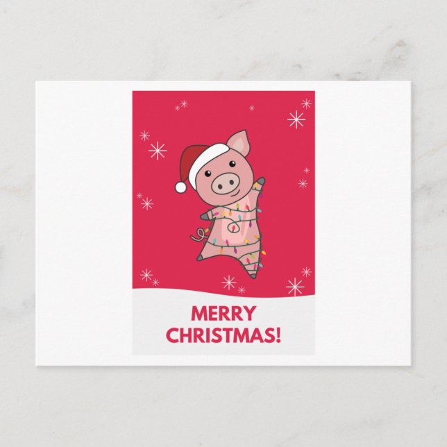 Cartão Postal Suínos de Feliz Natal (Frente)