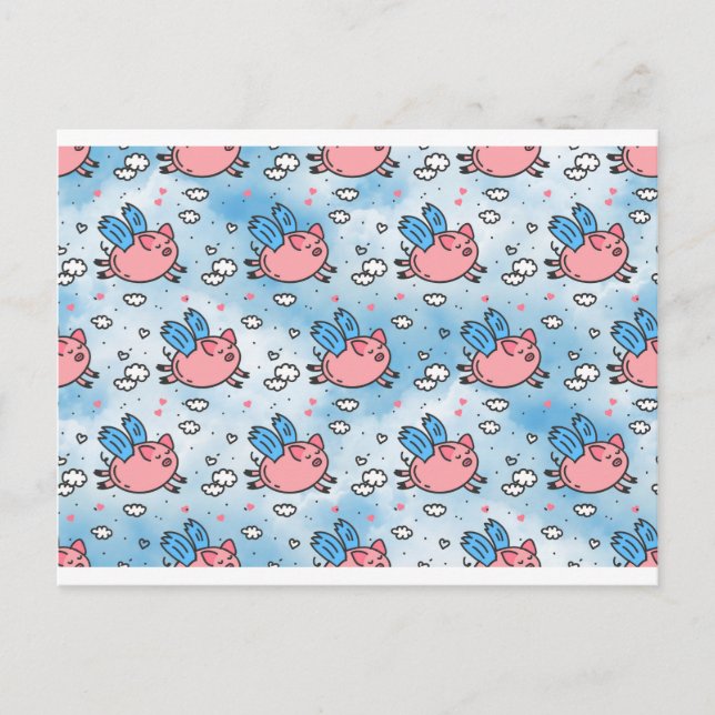 Cartão Postal suínos voadores (Frente)