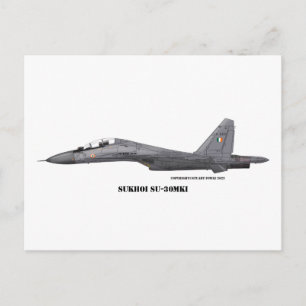 Cartão Postal Sukhoi SU-30MKI 