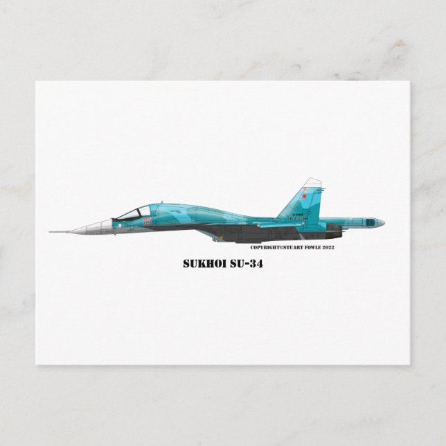 Cartão Postal Sukhoi SU-34 (Frente)