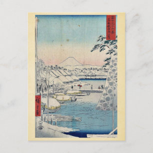 Cartão Postal Sukiyabashi, capital oriental de Ando,Hiroshige