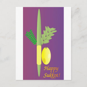 Cartão Postal Sukkot 4 minim