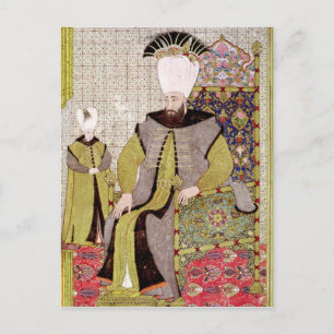 Cartão Postal Sultan Ahmet III e o herdeiro do trono