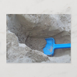 Cartão Postal Summer Beach Digging Sand Shovel, Scoop, Brincando