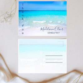 Cartão Postal Summer Beach Scense Ocean Blue Obrigado