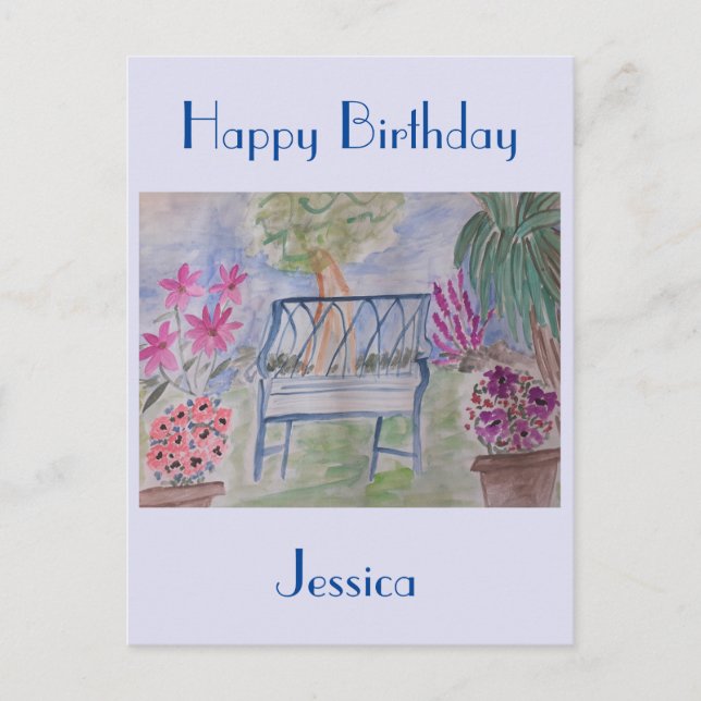 Cartão Postal Summer Garden Bench (Frente)