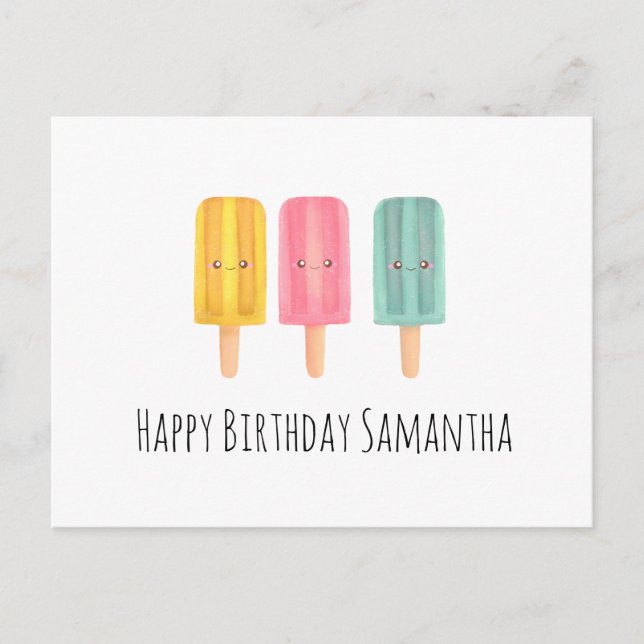 Cartão Postal Summer Ice Cream Sticks (Frente)