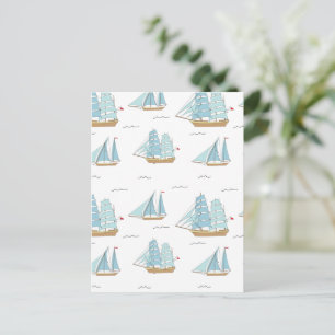 Cartão Postal Summer Seatime Cute yachts with sail