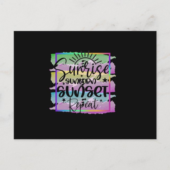 Cartão Postal Summer Sunrise Sunset Repetir (Frente)