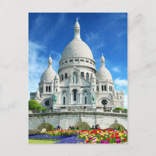Cartão Postal Summer Sunshine Sacre-Coeur Basilica França