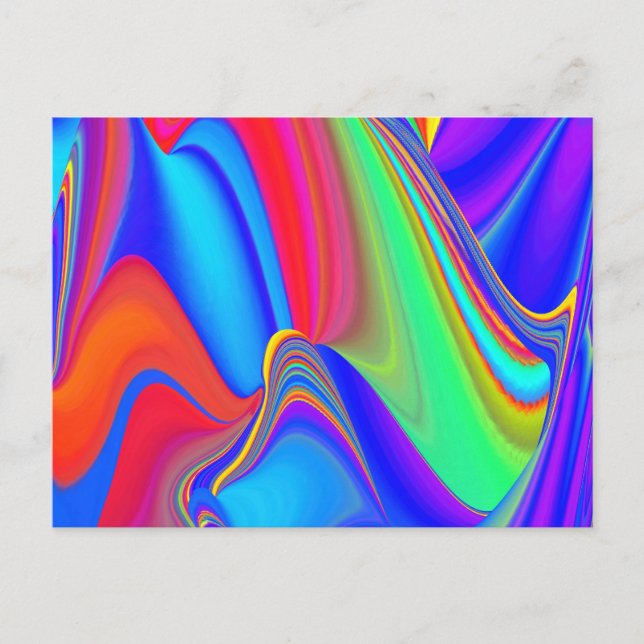 Cartão Postal Summersense, Abstrato 3D Rainbowart (Frente)