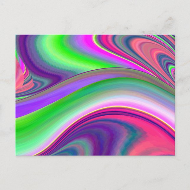 Cartão Postal Summersense, Abstrato 3D Rainbowart (Frente)
