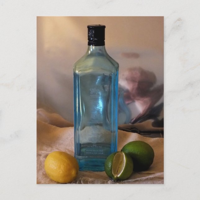 Cartão Postal "Summertime", a vida com garrafas e citrinos (Frente)