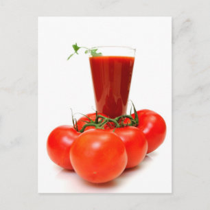 Cartão Postal Sumo De Tomate E Tomates Frescos