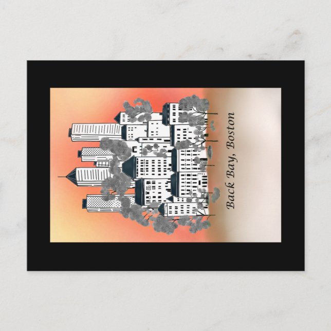 Cartão postal Sun Back Bay em Boston (Frente)