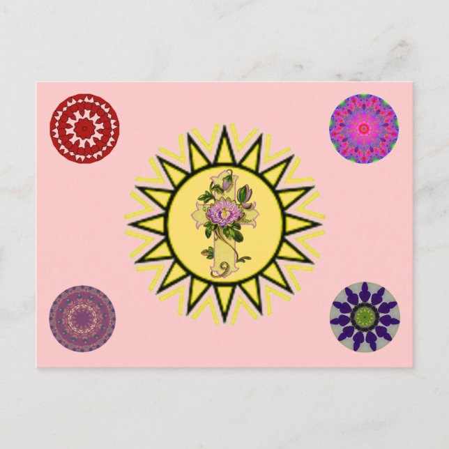 Cartão Postal Sun com cruz (Frente)