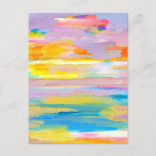 Cartão Postal Sun Drama 2 Ocean Sea Amante Arte Colorida