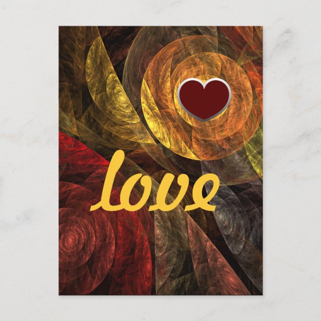 Cartão Postal Sun Flower Floral Moderna Abstrato Art Love (Frente)