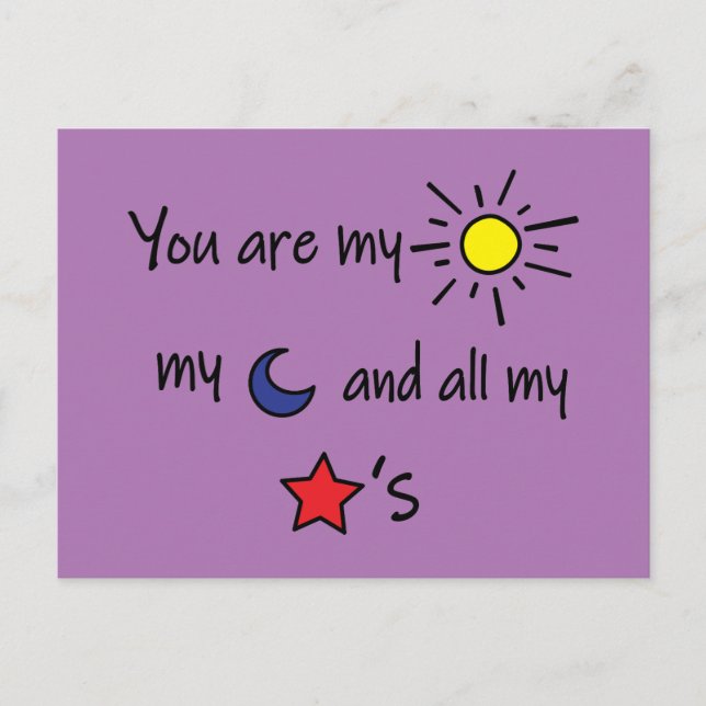 Cartão Postal Sun-Moon-and-Stars- (Frente)