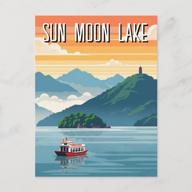 Cartão Postal Sun Moon Lake Taiwan Sunrise (Frente)