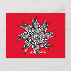 Cartão Postal Sun Tattoo Thunder_Cove estilo Henna