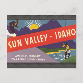 Cartão Postal Sun Valley Idaho, Vintage