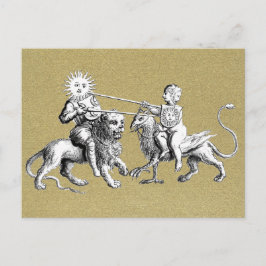 Cartão Postal Sun vs. Lua Jousting Match Simbólico