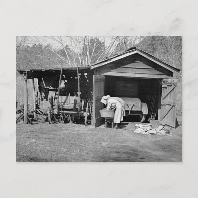 Cartão Postal Sunbonnet Damas no Dia da Lavagem, 1936 (Frente)