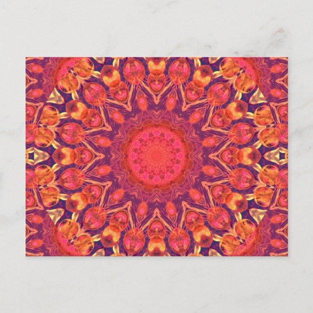 Cartão Postal Sunburst, dança em Círculo Abstrato (Frente)