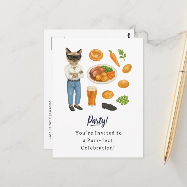 Cartão Postal Sunday Roast Party Um Banquete britânico para aman (Frente/Verso In Situ)