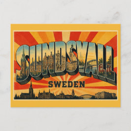 Cartão Postal Sundsvall Suécia Cidade de Pedra
