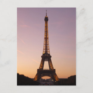 Cartão Postal sunet da torre eiffel