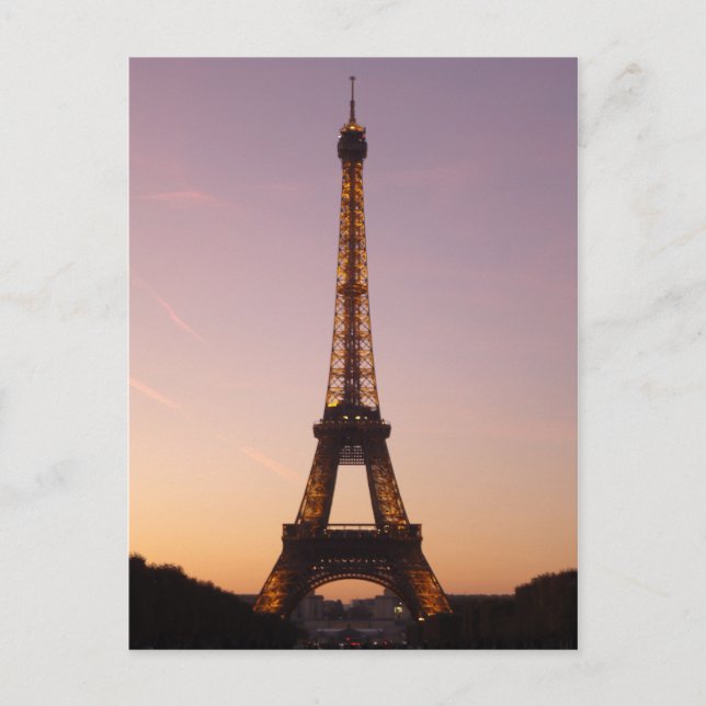 Cartão Postal sunet da torre eiffel (Frente)
