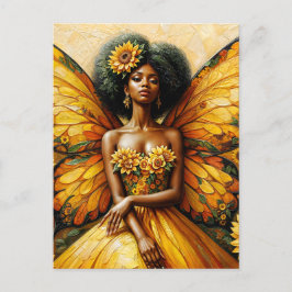 Cartão Postal Sunflower African Fairy Art