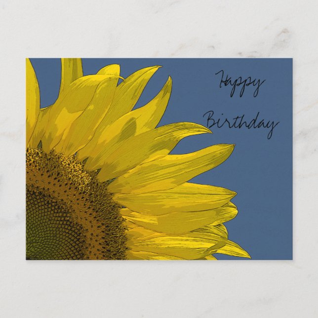 Cartão Postal Sunflower Birday (Frente)