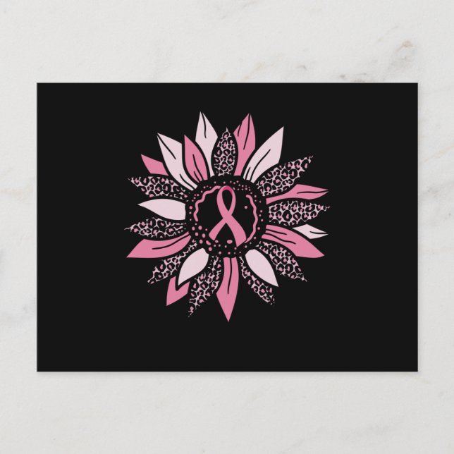 Cartão Postal Sunflower Family Matching Breast Cancer Awareness (Frente)