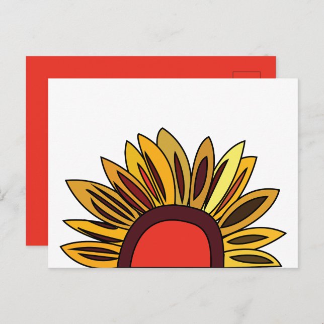Cartão Postal Sunflower Floral (Frente/Verso)