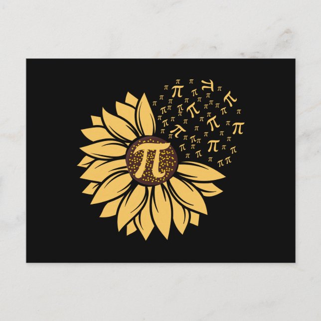 Cartão Postal Sunflower Happy Pi Day (Frente)