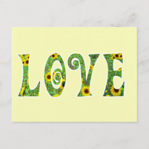 Cartão Postal Sunflower Hippy Love