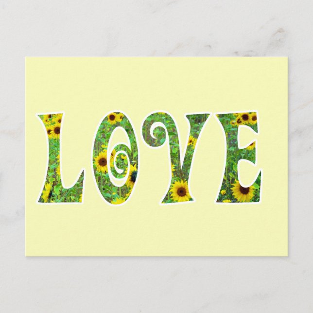 Cartão Postal Sunflower Hippy Love (Frente)