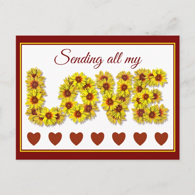 Cartão Postal Sunflower Love Postcard (Frente)