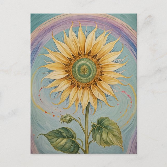 Cartão Postal Sunflower Whimsy (Frente)