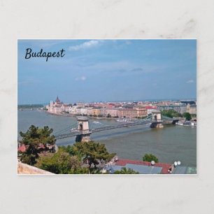 Cartão postal sunny, belo panorama, de Budapeste