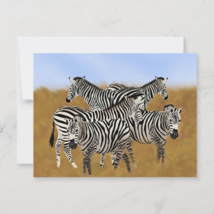 Cartão Postal Sunny Serengeti Zebra   Safari Africano da Vida Se